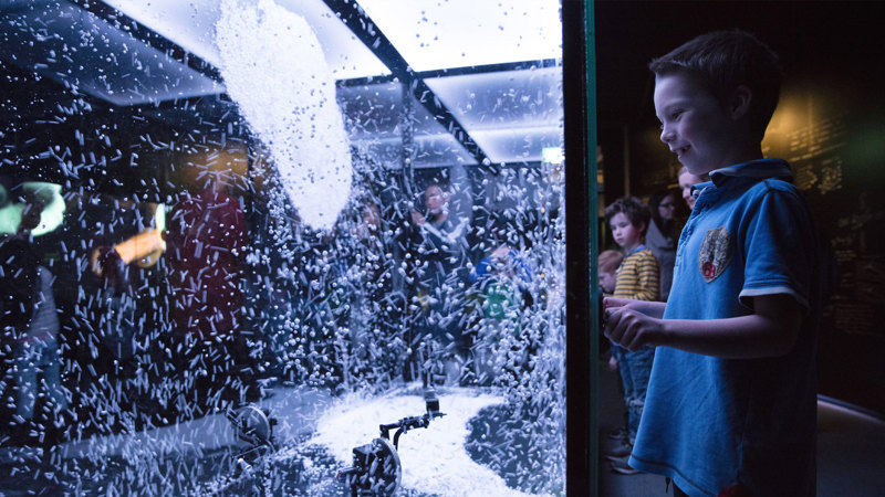  Boy in the 'Beyond Perception' Exhibition during the Winter School Holidays at Scienceworks, July 2018