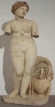 Stone statue of the roman goddess Aphrodite.
