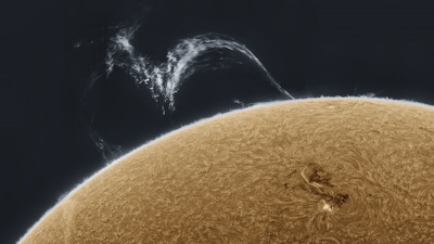 Close up image of double solar arc