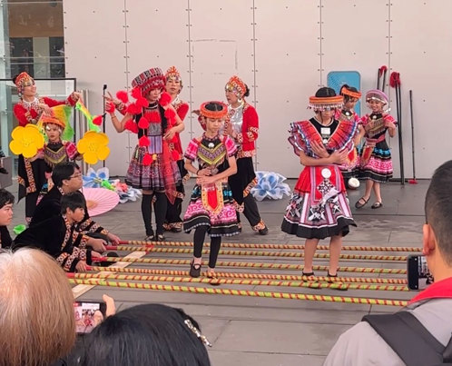 Traditional Vietnamese bamboo dancing