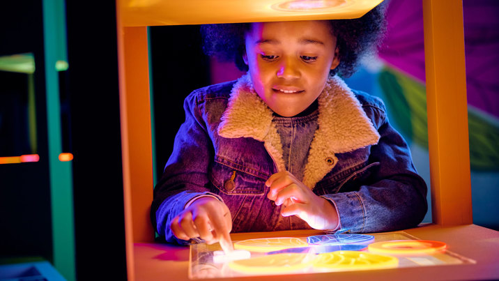 Child using and colour interactive 