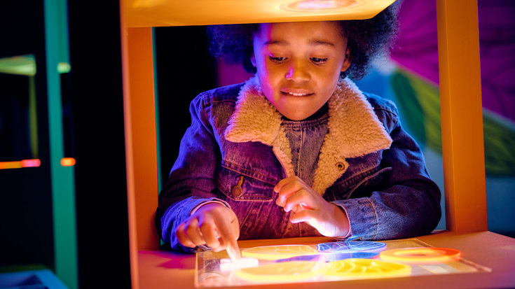 Child using and colour interactive 