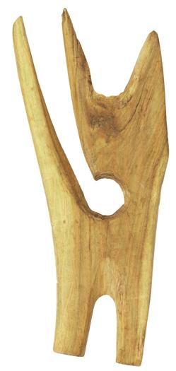Stylised wooden carving of a cat