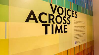 Entrance to Voices Across Time exhibition at the Immigration Museum
