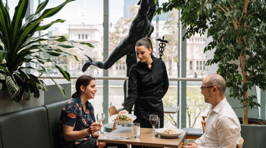 People dining in a restaurant
