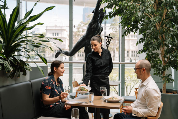 People dining in a restaurant