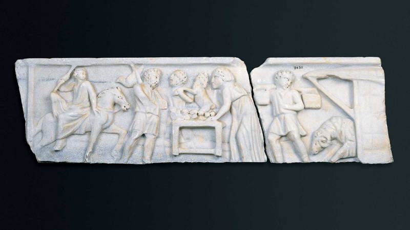 Fragment of a marble sarcophagus