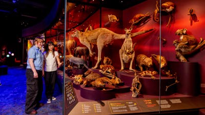 Secondary school students visiting Melbourne Museum's newest exhibition Our Wondrous Planet (OWP) to promote the school education program.