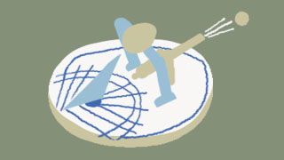 An illustration of a sundial with a canon attached that uses the positioning of the sun’s rays to fire the cannon at noon.