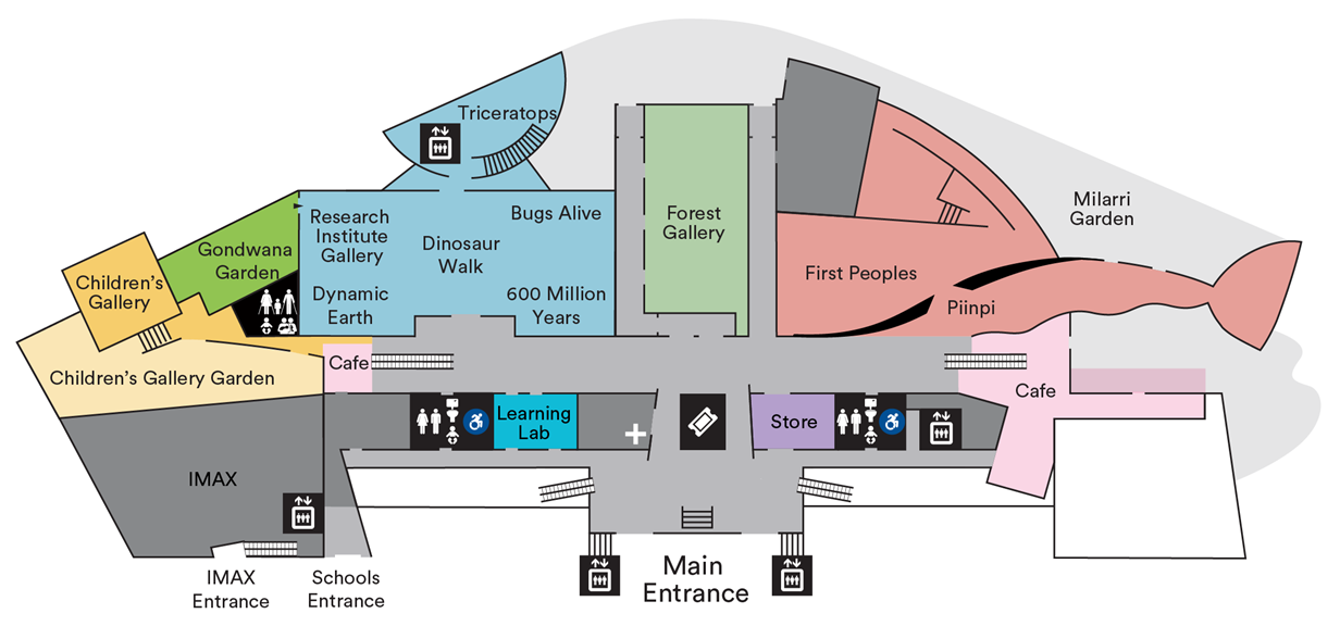 Melbourne Museum Ground Level Map