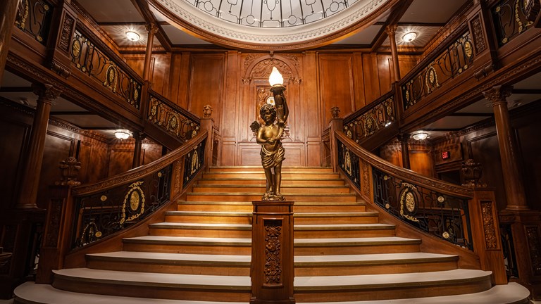 The Grand Staircase in Titanic: The Artefact Exhibition in Paris