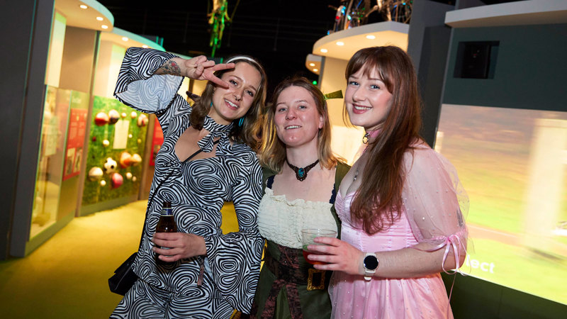  Visitors enjoying Scienceworks After Dark 2025 event where adults step into the shadows during this spine-tingling after-hours event.