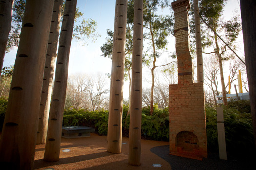 Tall posts and a chimney in the Forest Gallery